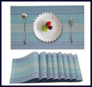 Candumy Blue Placemats for Kitchen Table