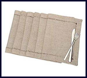 Grelucgo Handmade Hemstitched Rectangle Placemats
