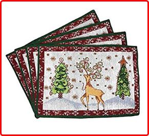 Tache Winter Forest Reindeer Placemats for Christmas Eve